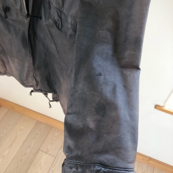 Sisii Leather Parka, size L, hood, zip and snap front fur lining. - Picture 5 of 9